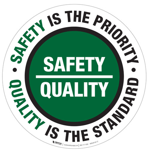 Safety Is The Priority / Quality Is The Standard - Circular Wall Sign