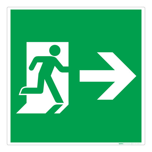 Emergency Exit Right - Square Wall Sign