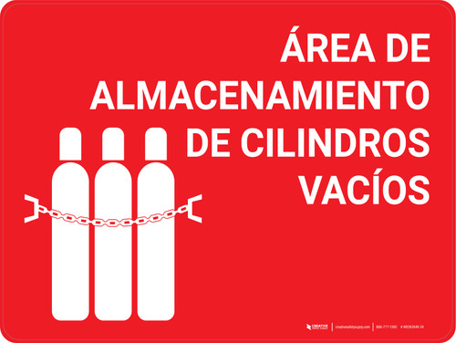 Área de Almacenamiento de Cilindros Vacíos con Icono Horizontal - Wall Sign