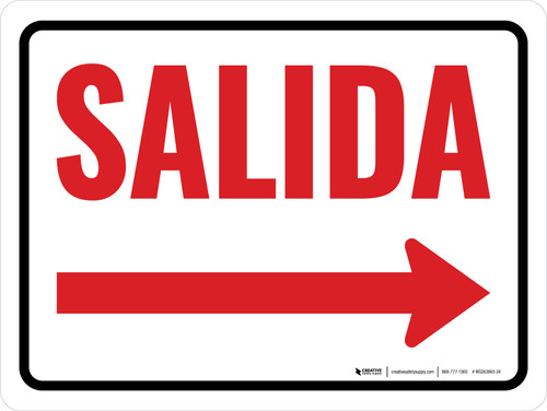 Salida (Flecha Derecha) - Wall Sign