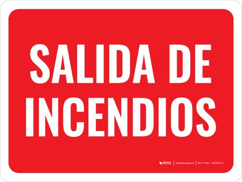 Salida de Incendios - Wall Sign