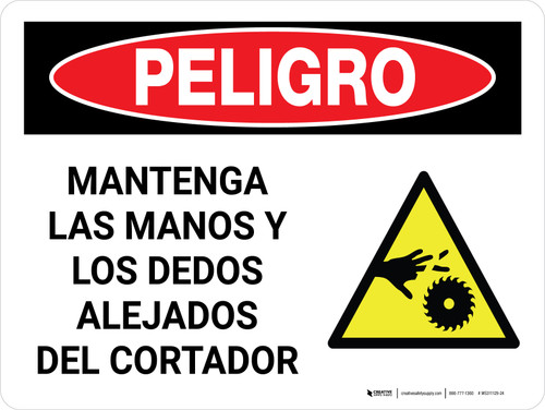 Peligro - Máquina Cortadora de Manos y Dedos Horizontal - Wall Sign