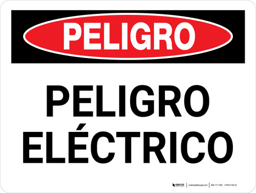 Peligro Eléctrico Horizontal - Wall Sign