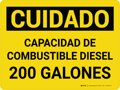 Cuidado - 200 Galones - Wall Sign