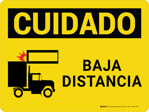 Cuidado - Baja Distancia Icono Horizontal - Wall Sign