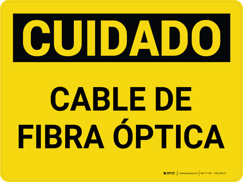 Cuidado - Cable Eléctrico de Fibra Óptica Horizontal - Wall Sign