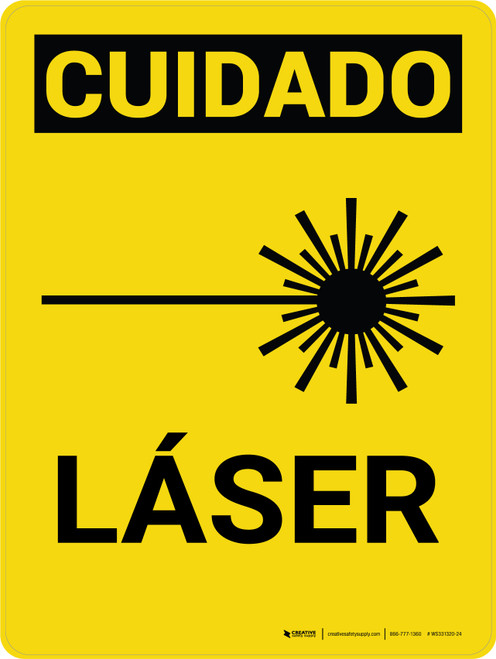 Cuidado - Láser Vertical - Wall Sign