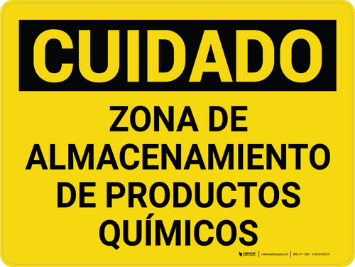 Cuidado - Zona de Almacenamiento de Productos Químicos Peligrosos - Wall Sign