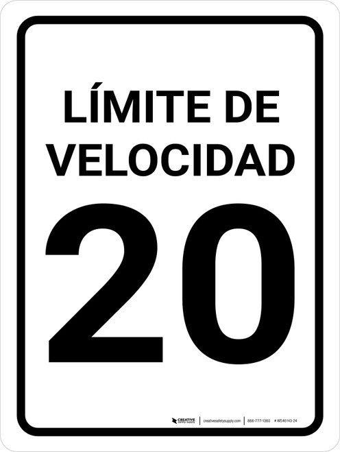 Límite de Velocidad 20 - Wall Sign