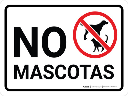 No Mascotas con Icono Horizontal - Wall Sign