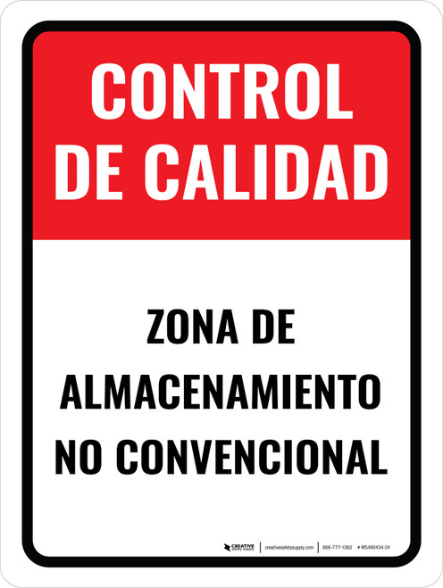 Control de Calidad - Zona de Almacenamiento No Convencional Vertical - Wall Sign