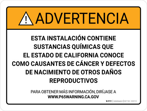Prop 65 Spanish - Wall Sign