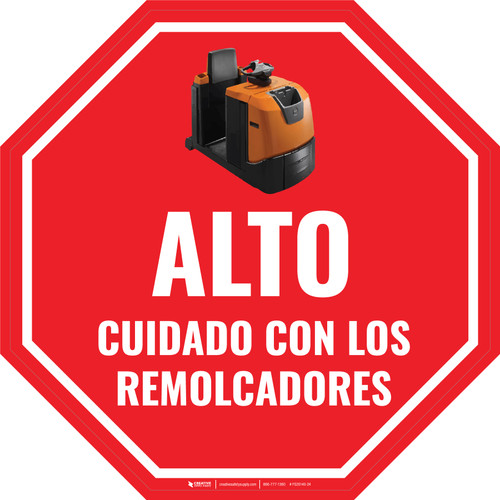 Alto - Cuidado con los Remolcadores - Floor Sign