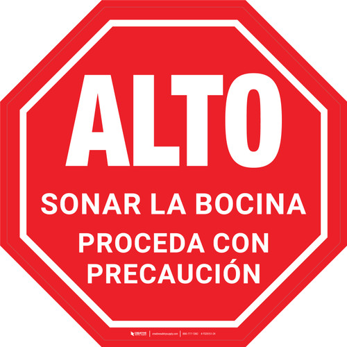 Alto - Sonar La Bocina Proceda con Precaución - Floor Sign