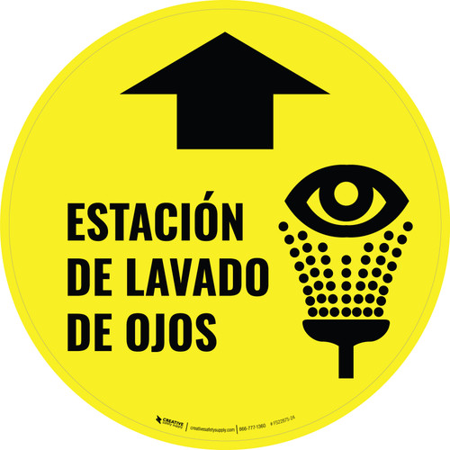 Estación de Lavado de Ojos - Floor Sign
