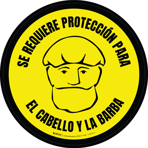Se Requiere Protección para el Cabello y la Barba - Floor Sign