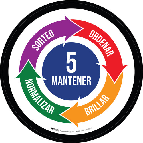 Método 5S (Con Flechas) Circular - Floor Sign