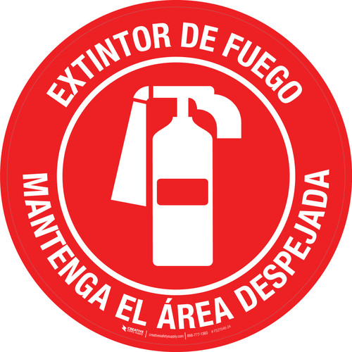 Extintor de Fuego - Mantenga el Área Despejada - Floor Sign