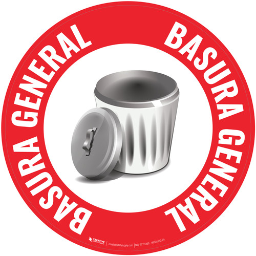 Basura General - Señal de Suelo Rojo - Floor Sign