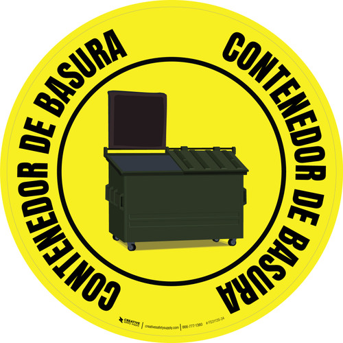 Contenedor de Basura Circular - Floor Sign