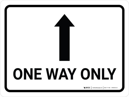 One Way Only with Arrows Landscape - Wall Sign