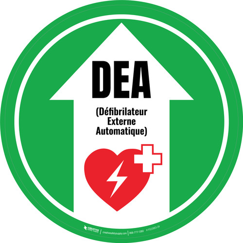 DEA Défibrilateur Externe Automatique De-Chaussée Signe