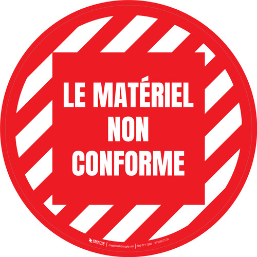Le Matériel Non Conforme De-Chaussée Signe