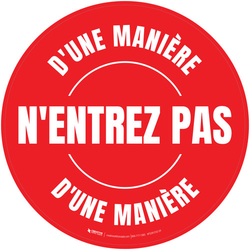 Ne Pas Entrer D'Une Façon Rond Rouge Étage Signe