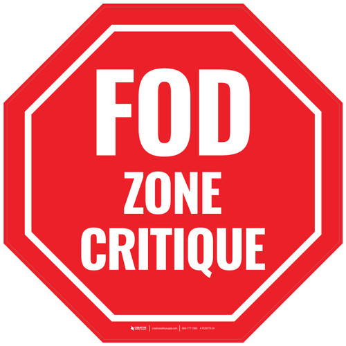 FOD Zone Critique ARRÊT Étage Signe