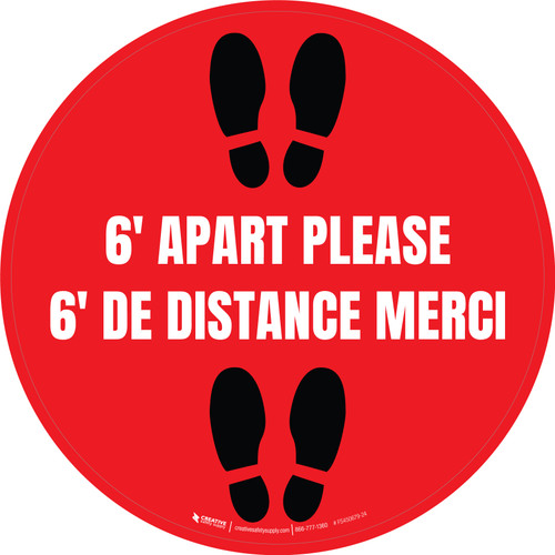 6 Pieds en dehors Veuillez Bilingue De-Chaussée Signe