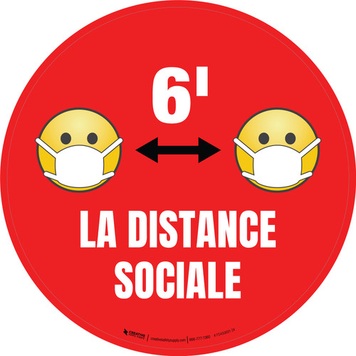 La Distance sociale avec Masque Emoji Bilingue Vert De-Chaussée Signe
