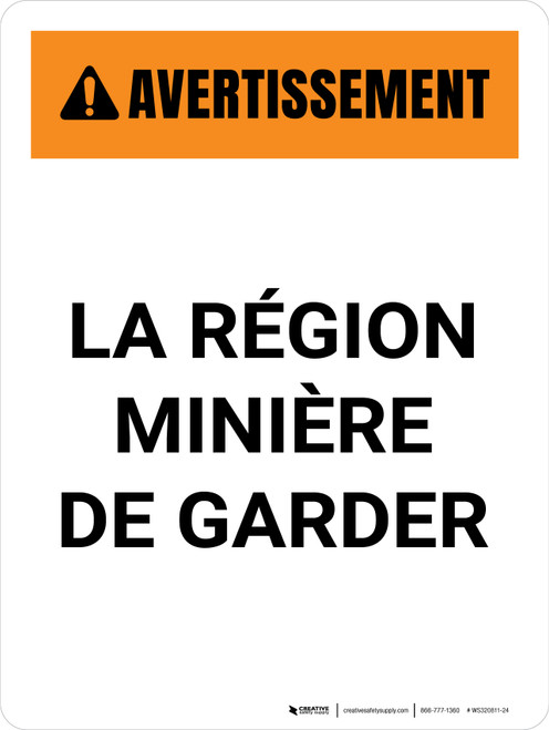 Avertissement: Le Déclenchement Sera La Cause De La Suppression Des Incendies De Gaz De Décharge (Warning: Actuation Will Cause Fire Suppression Gas To Discharge) French Landscape - Wall Sign