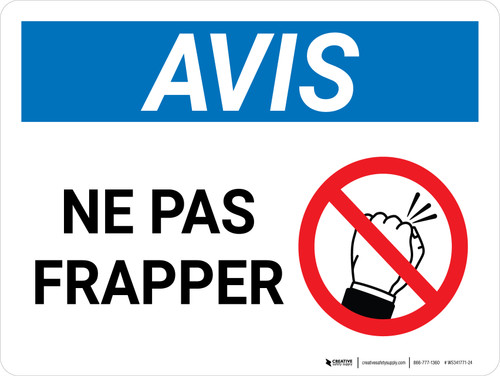 Notice: Ne Frappez Pas (Notice: Do Not Knock) French Landscape - Wall Sign