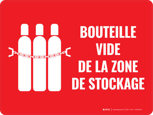 Bouteille vide de la Zone de Stockage (Empty Cylinder Storage Area) Landscape French - Wall Sign