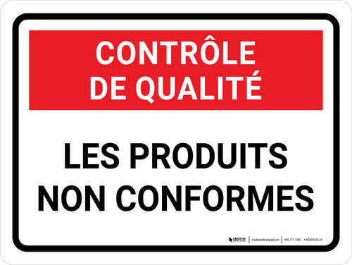 Contrôle De La Qualité - Les Produits Non-Conformes (Quality Control: Non-Conforming Products) Landscape French - Wall Sign