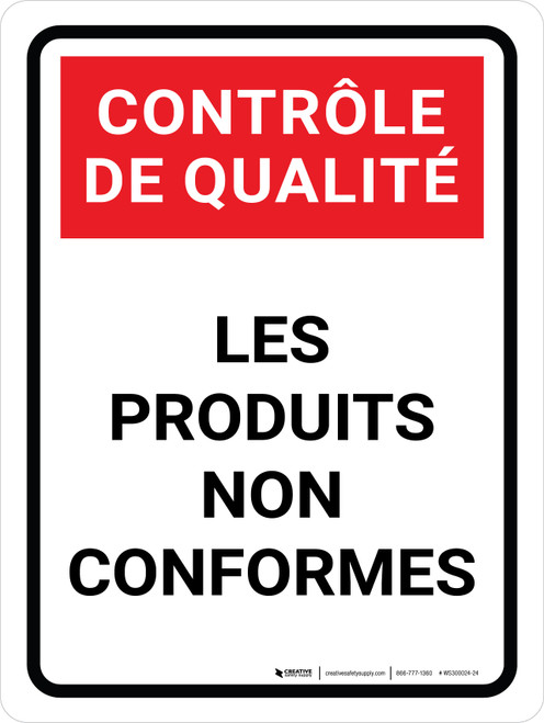 Contrôle De La Qualité - Les Produits Non-Conformes (Quality Control: Non-Conforming Products) Portrait French - Wall Sign