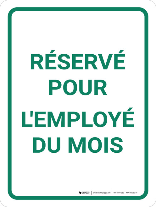 Réservé pour l'Employé du Mois (Reserved for Employee of the Month) Portrait French - Wall Sign