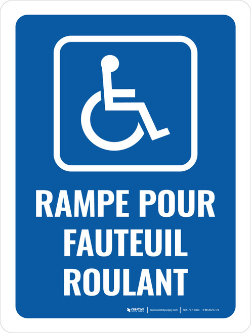 Rampe pour fauteuil roulant (Wheelchair Ramp) Portrait French - Wall Sign