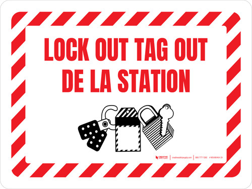 Lock Out Tag Out De La Station (Lock Out Tag Out Station) Landscape French - Wall Sign