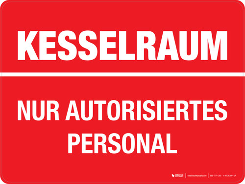 KESSELRAUM (Boiler Room) German - Wall Sign