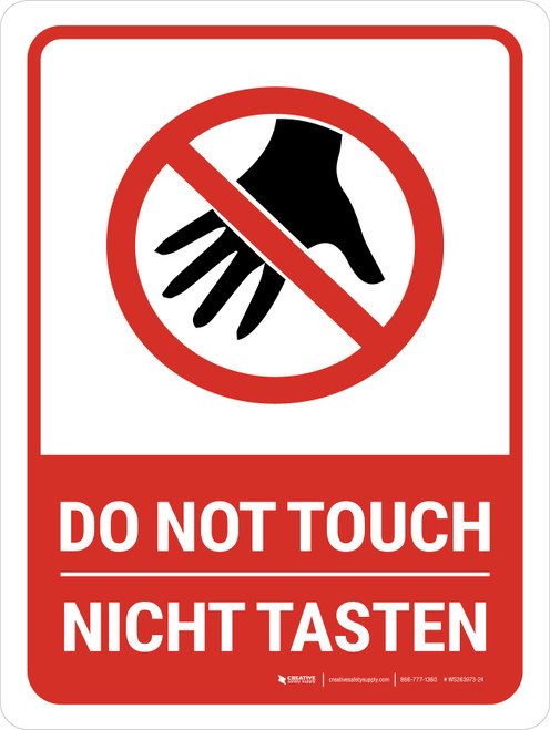 Nicht Tasten (Do Not Touch) Bilingual German - Wall Sign