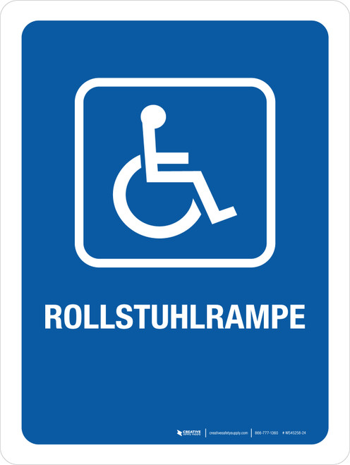 Rollstuhlrampe (Wheelchair Ramp) German - Wall Sign