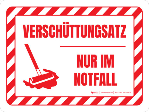 Verschüttungsatz (Spill Kit Response) with Icon German - Wall Sign