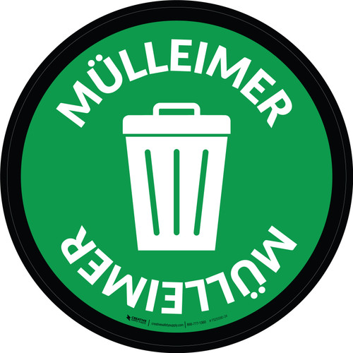 5S Mülleimer (5S Trash Can) Circular German - Floor Sign