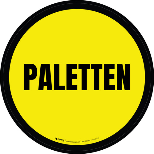 Paletten (Pallets) Yellow Circular German - Floor Sign
