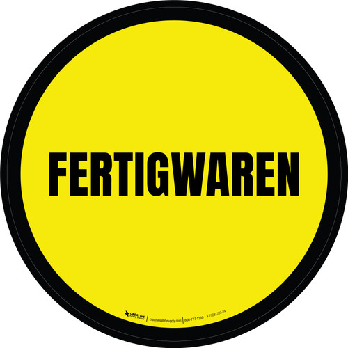 Fertigwaren (Finished Goods) Green Circular German - Floor Sign
