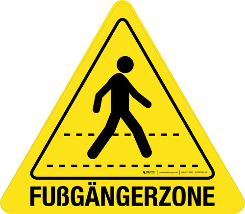 Fußgängerzone (Pedestrian Lane) Yield German - Floor Sign