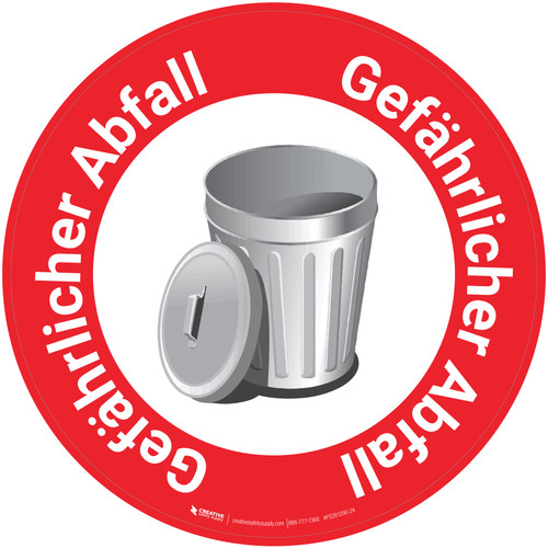 Gefährlicher Abfall (Hazardous Waste) Circular German - Floor Sign