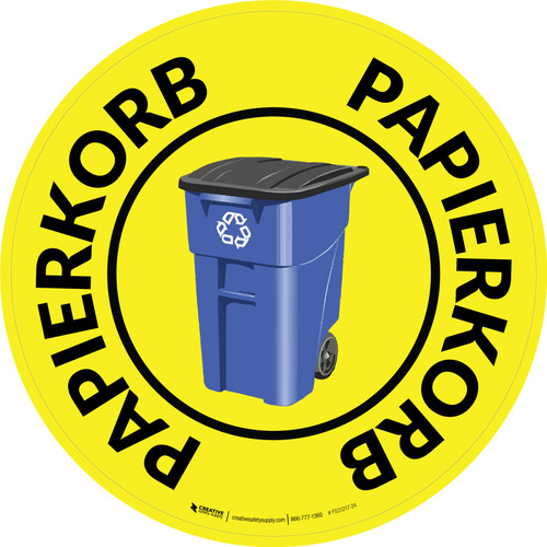 Papierkorb (Recycle Bin) Circular German - Floor Sign