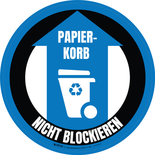 Papierkorb (Recycling Bin) Circular German - Floor Sign